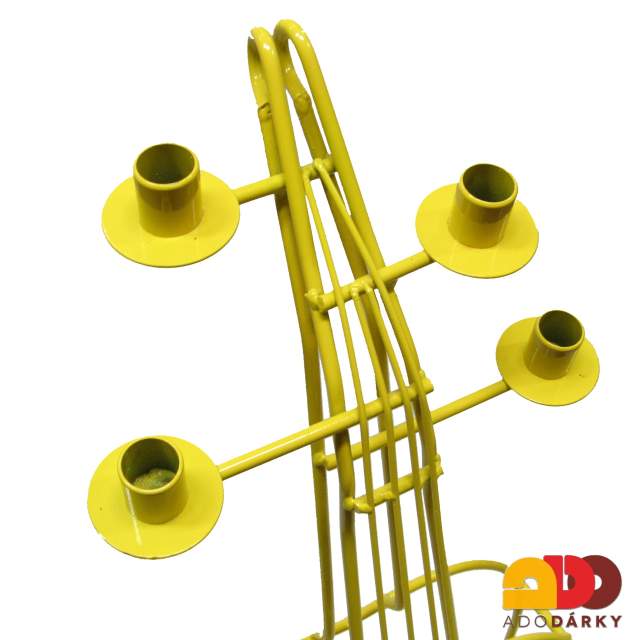 Stojan na láhev a svícen basa žlutý 96 cm
