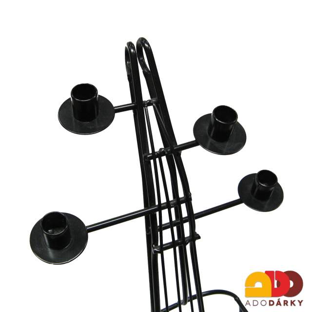 Stojan na láhev a svícen basa černý 96 cm