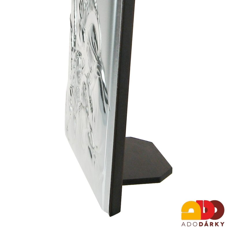 Ikona na dřevě postříbřená 18 cm
