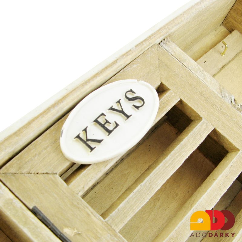 Skříňka na klíče s nápisem "Keys" 42 x 25 x 8 cm II. jakost