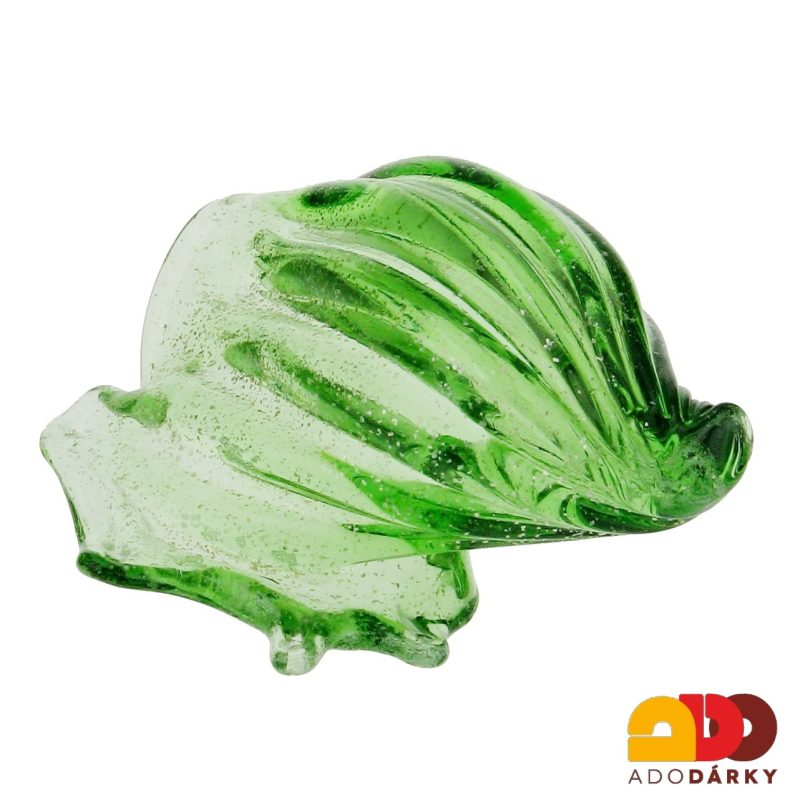Lastura ze skla zelená třpytivá 14 cm