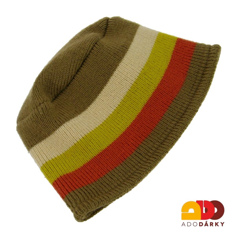 Dámská zimní klobouček pruhovaný