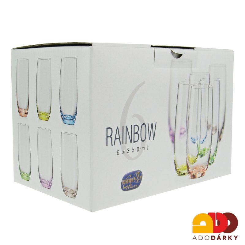 Sklenice na vodu Rainbow 350 ml, sada 6 ks
