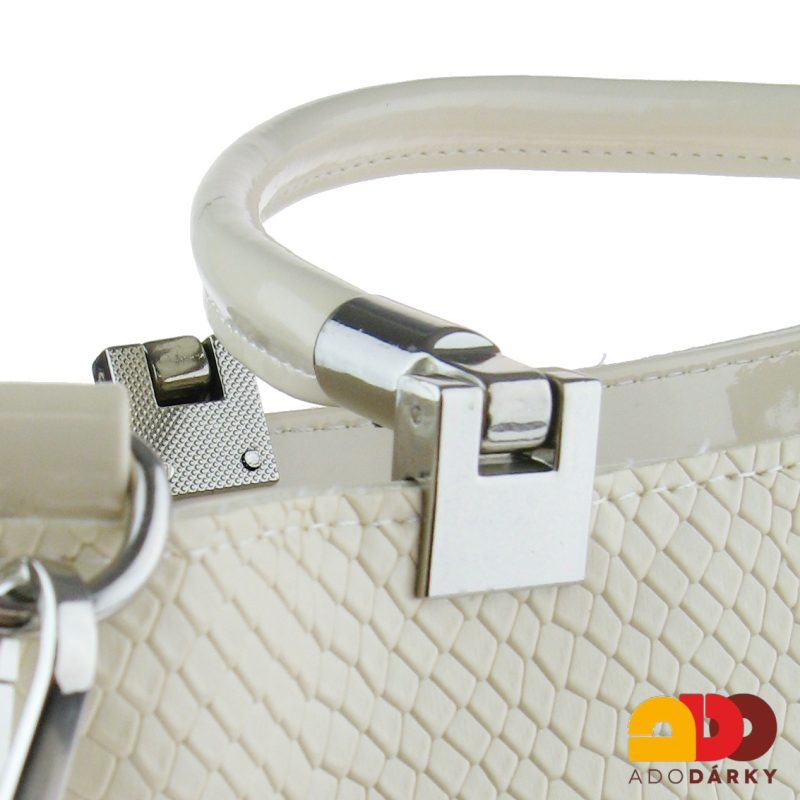 Kabelka Laura Biaggi s hadím vzorem béžová 34 cm