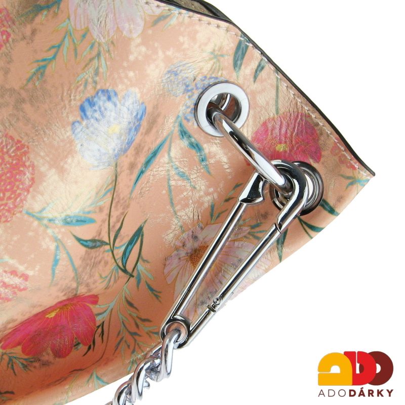 Kabelka POTRI oranžová s květy 26 cm