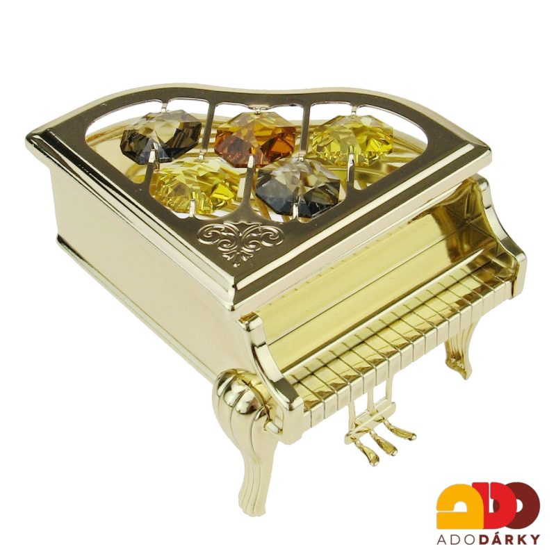 Klavír Crystocraft 24K zlacená figurka