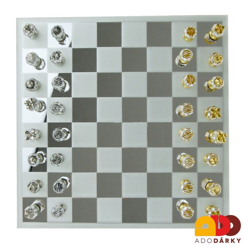 Cestovní skleněné šachy 18 x 18 cm