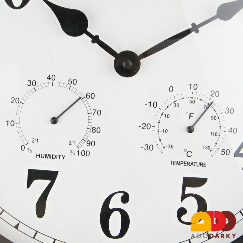 Hodiny s teploměrem a vlhkoměrem 40 cm