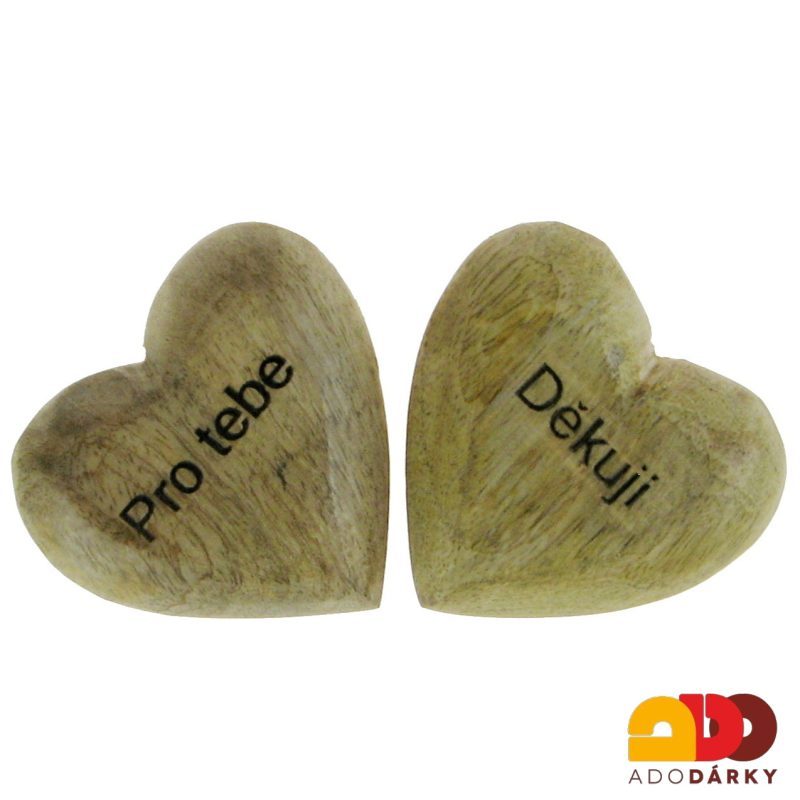 Dřevěné srdce "Děkuji" 7,5 cm