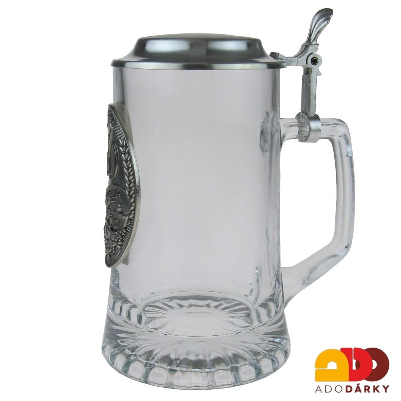 Půllitr s cínovým víkem a číslicí "40"