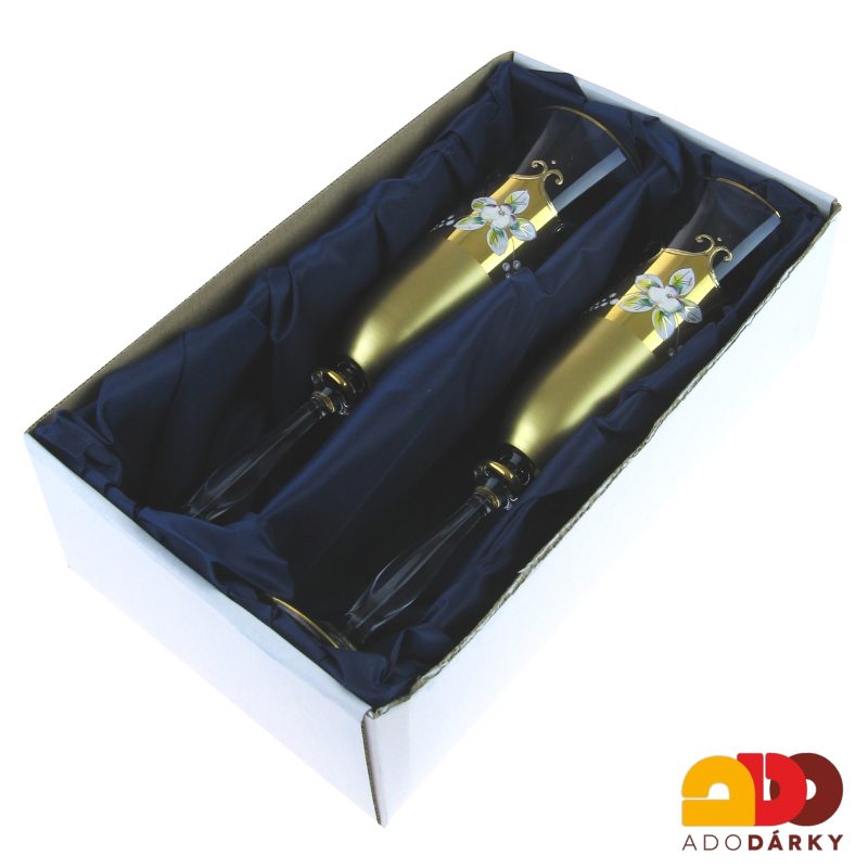Sada dvou číší zdobených zlatem a smaltem 190 ml
