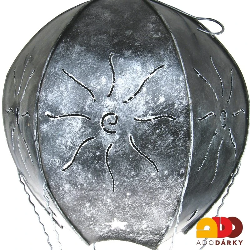 Kovový horkovzdušný balon svícen 65 cm