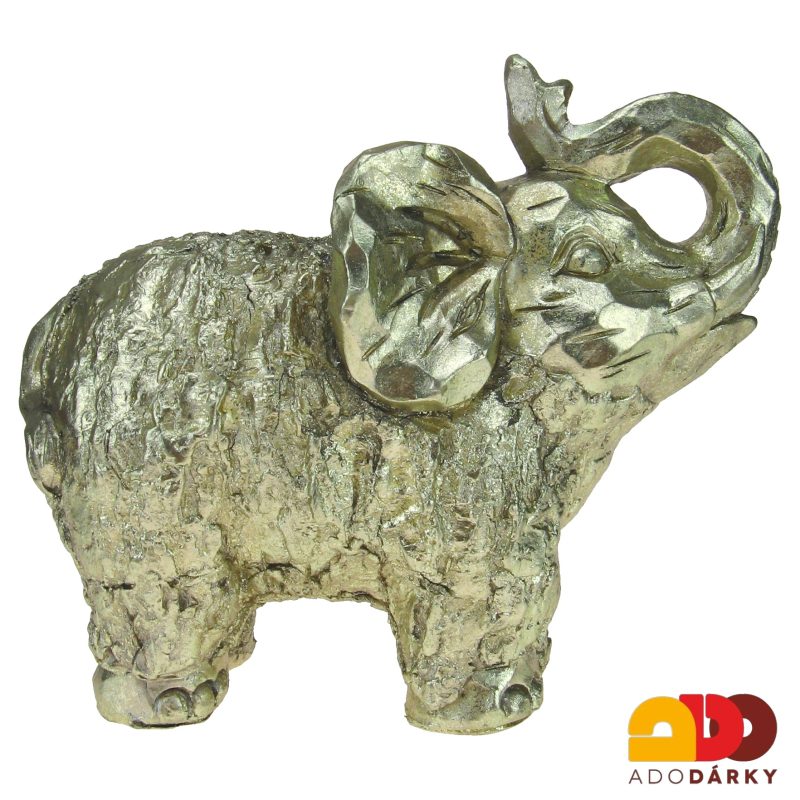 Slon zlaté barvy 25 cm