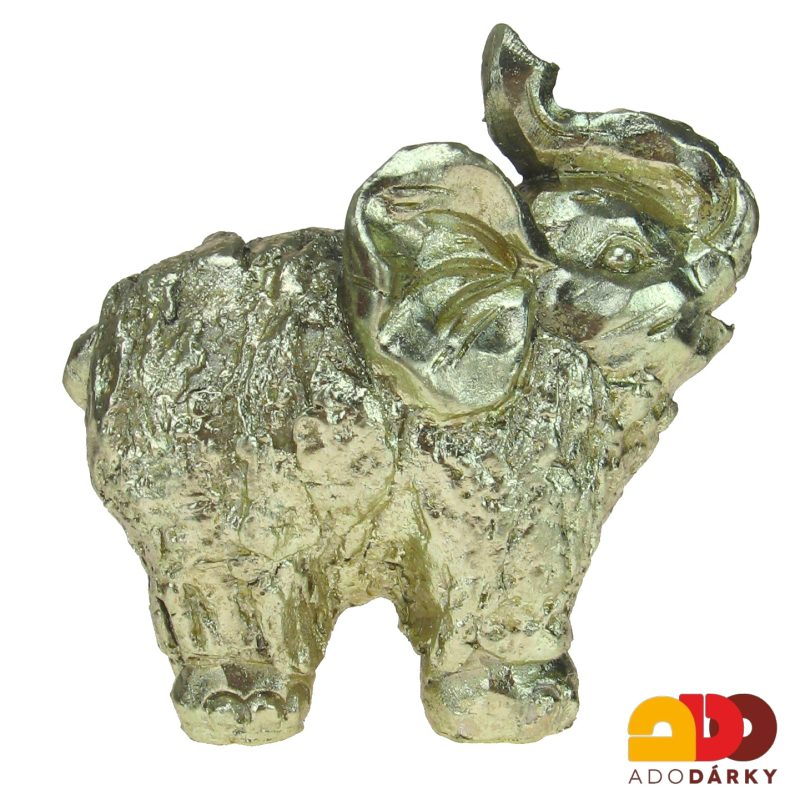 Slon zlaté barvy 14 cm