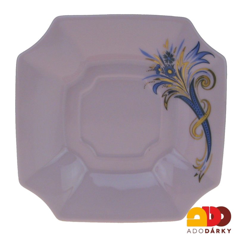Sada kávových šálků s podšálky růžový porcelán modrý roh hojnosti 120 ml