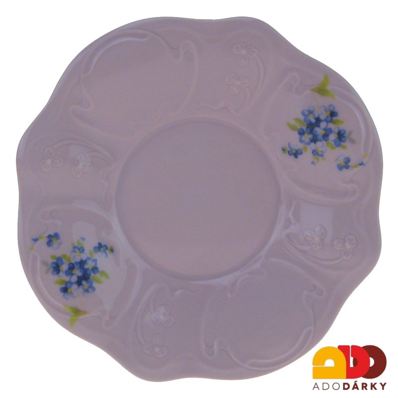 Sada šálků s podšálky růžový porcelán - pomněnky 0,12 l