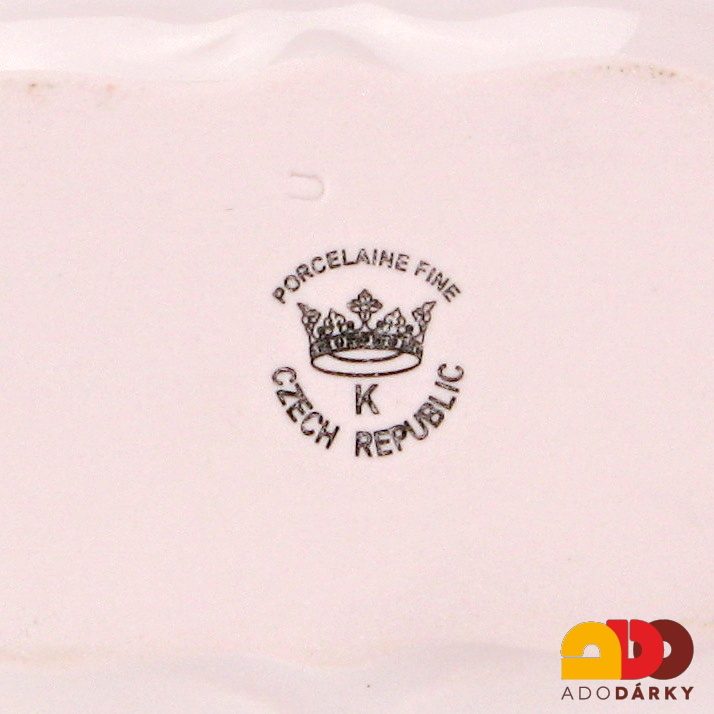 Košík růžový porcelán 18,5 cm