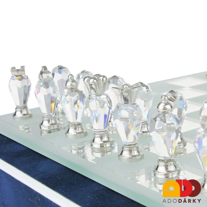 Cestovní skleněné šachy 18 x 18 cm