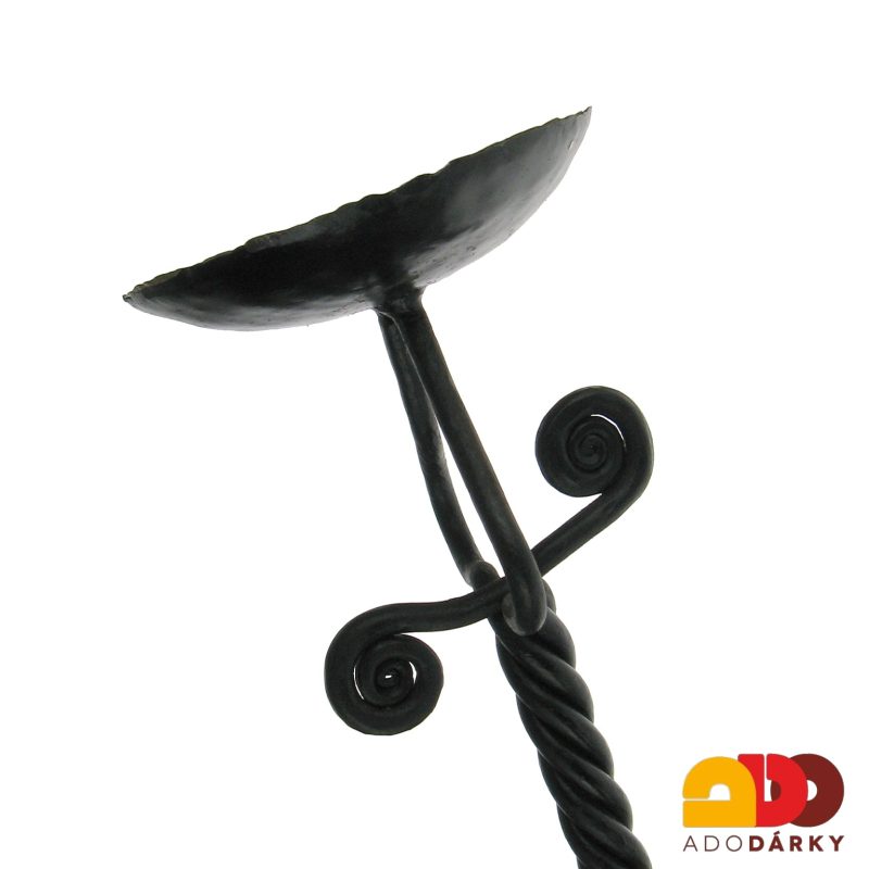 Ručně kovaný svícen se skleněným kamenem 85 cm