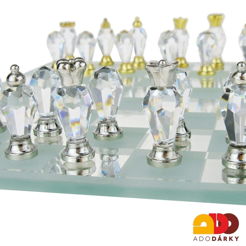 Cestovní skleněné šachy 18 x 18 cm