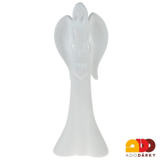 Anděl s bílým srdcem 43 cm