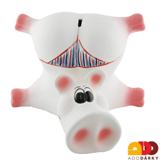 Pokladnička prase velké bílé s tangama 25 cm