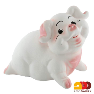 Pokladnička prase střední bílé 23 cm