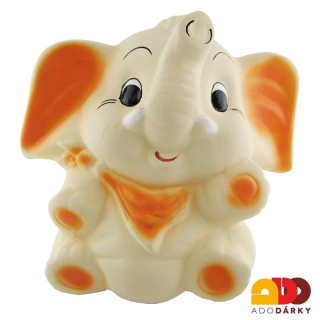 Pokladnička slon obrovský oranžový 29 cm