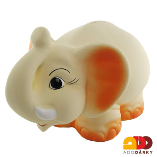 Pokladnička slon s chobotem světle žlutý 35 cm