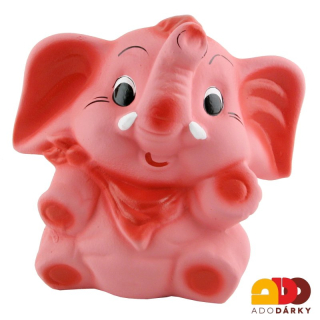 Pokladnička slon střední růžový 23 cm