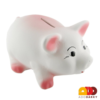 Pokladnička prase střední bílé 24 cm