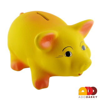 Pokladnička prase střední žluté 24 cm