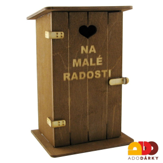 Pokladnička kadibudka "Na malé radosti" 11 x 10 x 18,5 cm