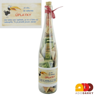 Láhev plná peněz "Já vím, že neberete úplatky..."