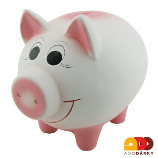 Pokladnička prase bílé velké 26 cm