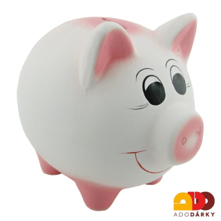 Pokladnička prase bílé střední 22 cm