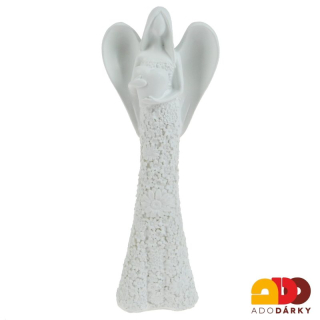 Anděl v květinových šatech se srdcem 24,5 cm
