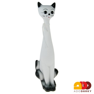 Pokladnička kočka vysoká černo-bílá 44 cm