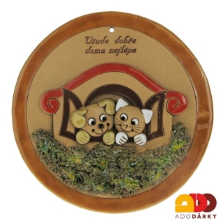 Kolečko s pejskem a kočkou "Všude dobře" maxi 19 cm