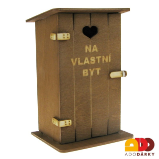 Pokladnička kadibudka "Na vlastní byt" 11 x 10 x 18,5 cm
