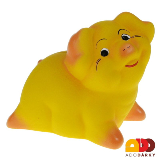 Pokladnička prase malé žluté 19 cm