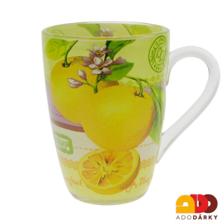 Skleněný hrnek Citrony 390 ml