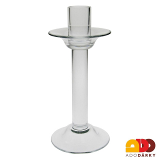 Svícen skleněný na vysokou svíci 18 cm