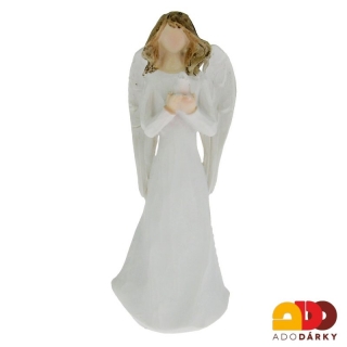 Anděl bílý s holoubkem 10 cm