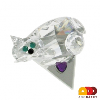 Skleněná figurka "Kočka" 7 x 6 x 3,5 cm