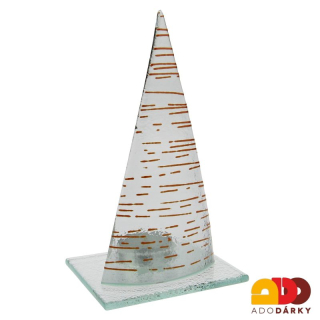 Skleněný svícen stromeček 20,5 cm -  var. 2