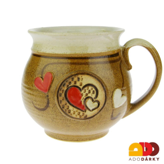 Hrnek baňatý se srdíčky 0,5 l