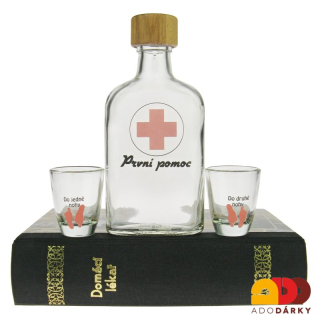 "Domácí lékař - První pomoc" 2 odlivky + láhev v KNIZE  0,2 l