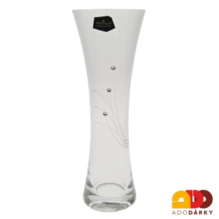 Váza swarovski se třemi kamínky 19,5 cm