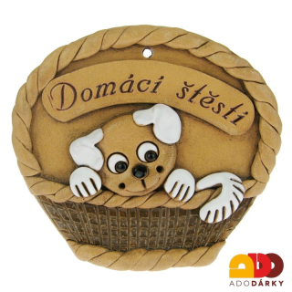 Košík se psem "Domácí štěstí" 13 cm
